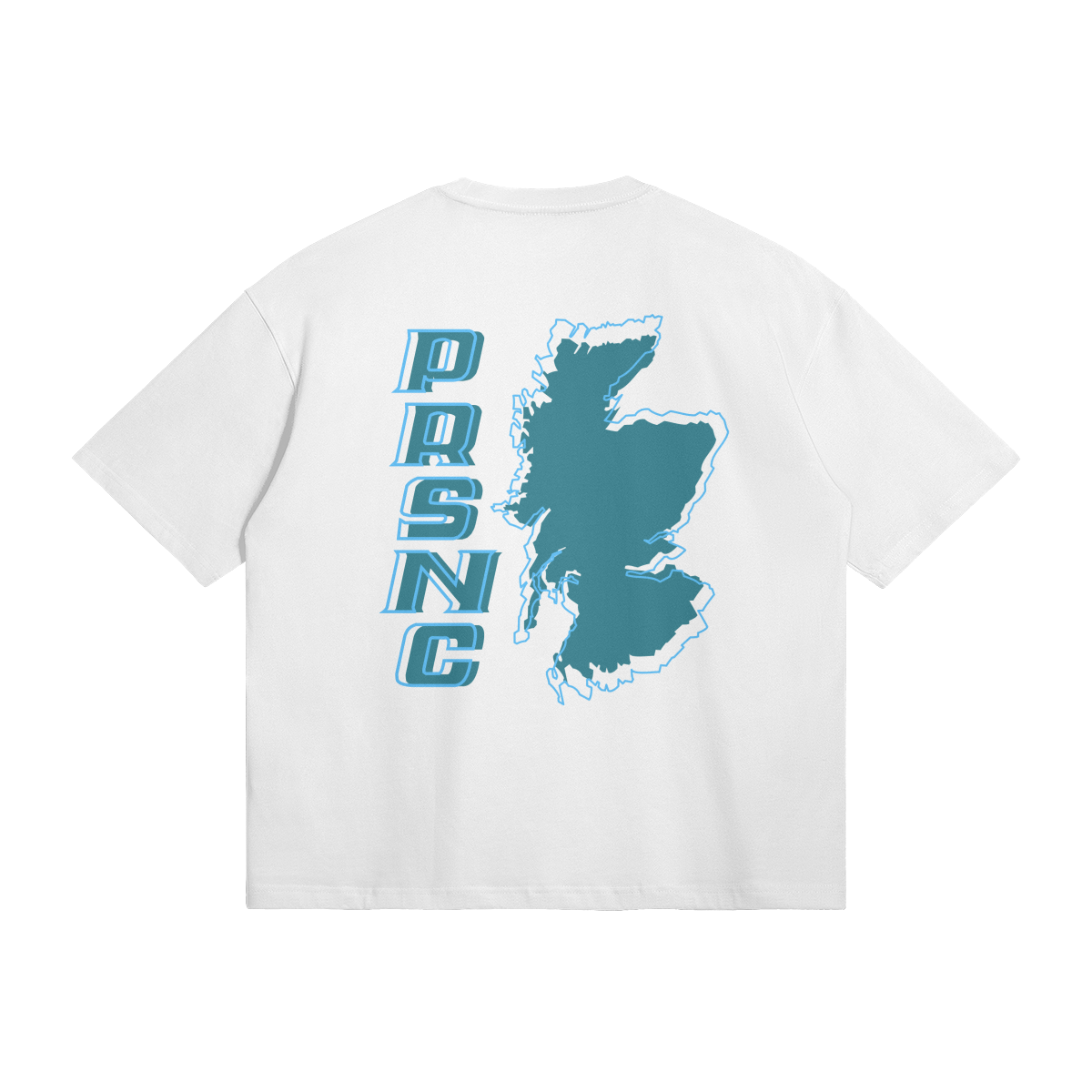 PRSNC Scotland Blue Print Oversized T-Shirt