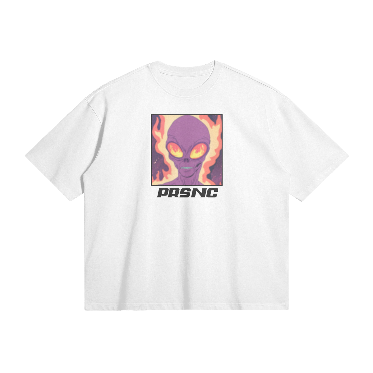 PRSNC Flaming Alien Oversized T-Shirt